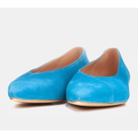 Marco Shoes Ballerine in camoscio naturale blu 1