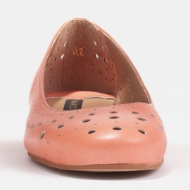 Marco Shoes Ballerine da donna con perforazione sulla tomaia rosso 1