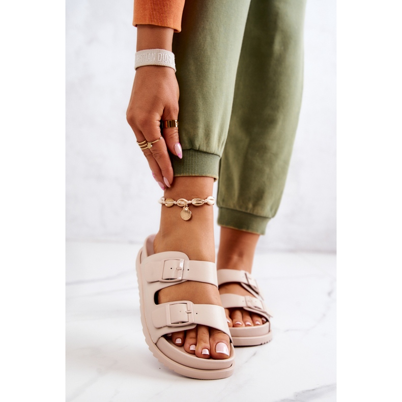 S.Barski Ciabatte In Gomma Con Fibbia Corina Beige 2