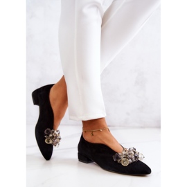PA2 Eleganti scarpe in camoscio con decorazione McQueen nera nero 2