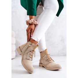 Lemar Stivaletti da donna in pelle scamosciata con motivo serpente Sonroe beige chiaro 2