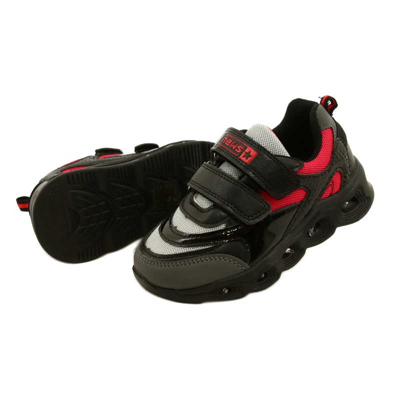 ADI scarpe sportive LED Glowing Velcro News 22DZ32-4836 grigio nero 4