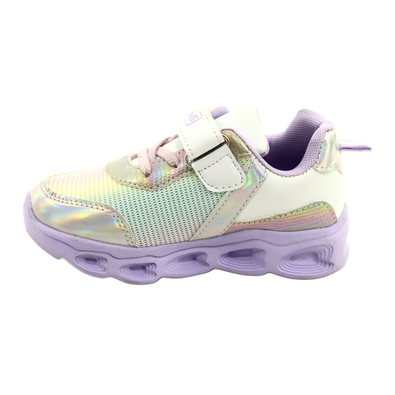 ADI scarpe sportive LED Glowing Velcro News 22DZ32-4837 lilla-bianco viola rosa argento 1