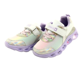 ADI scarpe sportive LED Glowing Velcro News 22DZ32-4837 lilla-bianco viola rosa argento 2