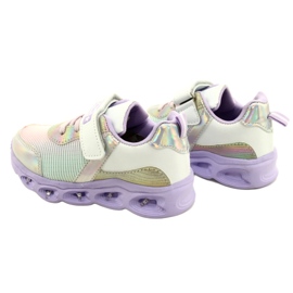ADI scarpe sportive LED Glowing Velcro News 22DZ32-4837 lilla-bianco viola rosa argento 4