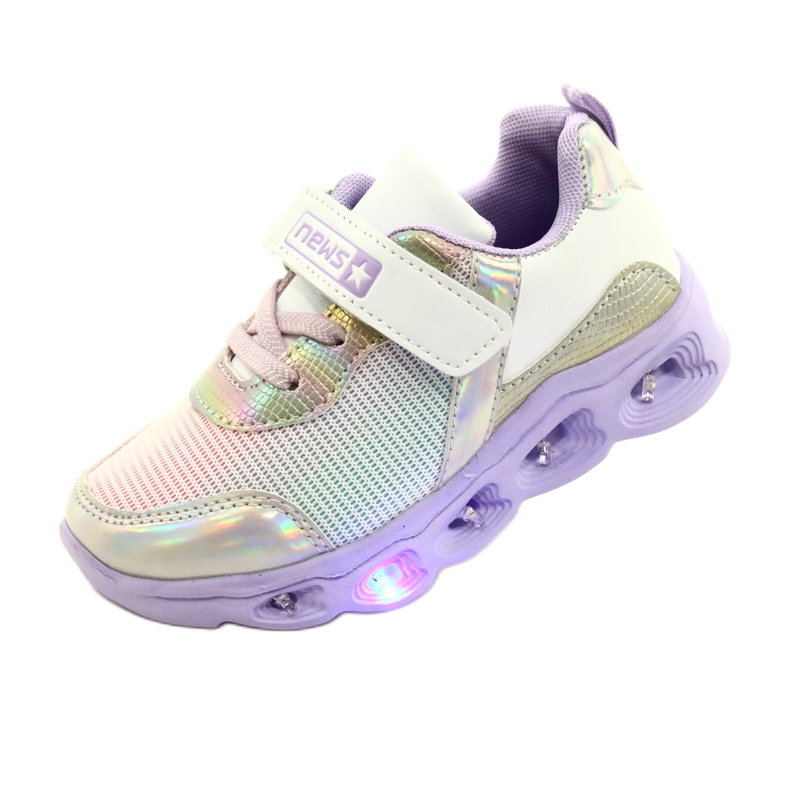 ADI scarpe sportive LED Glowing Velcro News 22DZ32-4837 lilla-bianco viola rosa argento 3