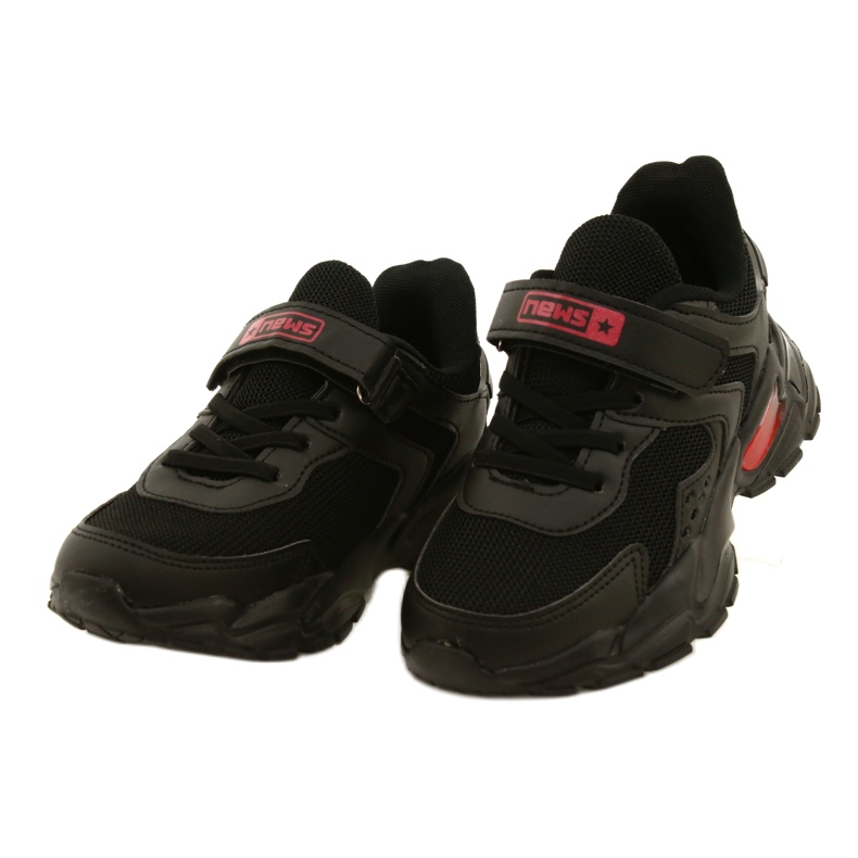 NEWS Scarpe sportive da ragazzo con velcro Novità 22DZ32-4930 Nere nero 2