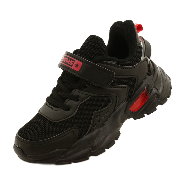 NEWS Scarpe sportive da ragazzo con velcro Novità 22DZ32-4930 Nere nero 4
