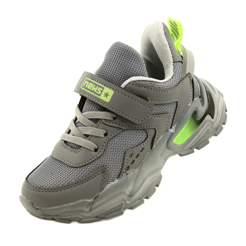 NEWS Scarpe sportive per ragazzi per velcro 22Z32-4930 grigio 4
