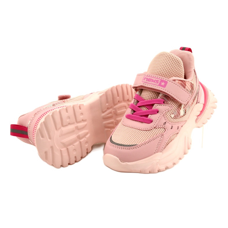 Scarpe sportive con velcro NEWS 22DZ32-4931 Rosa 3