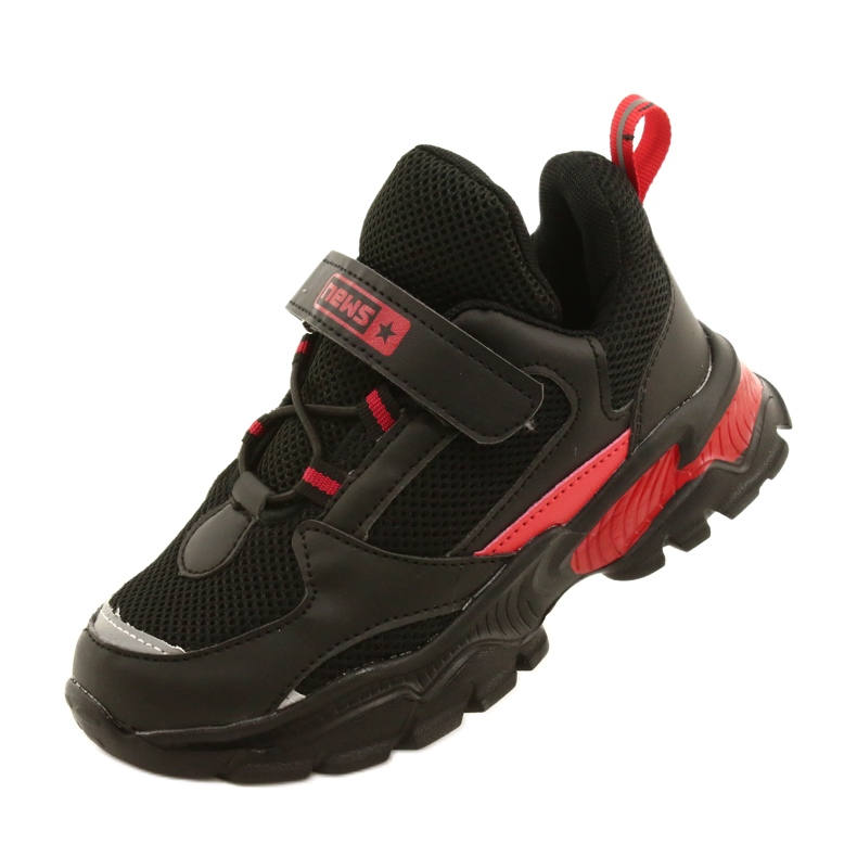 Sports Boys Boys 'Velcro News 22DZ32-4932 Czarne-Czerwone nero 4