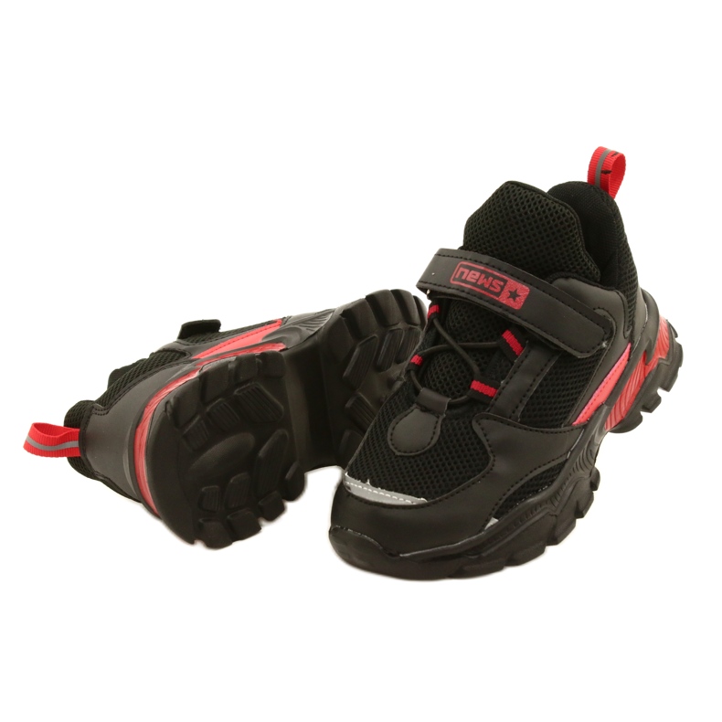 Sports Boys Boys 'Velcro News 22DZ32-4932 Czarne-Czerwone nero 3