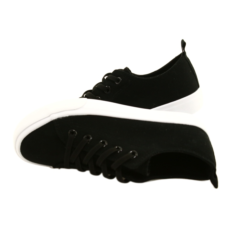 Atletico classico nero legato per bambini WY20761 Sneaker 4