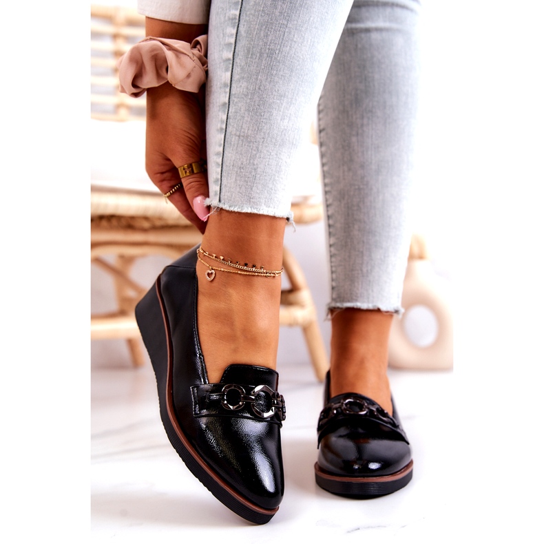 Vinceza Scarpe con zeppa in vernice nera Melodies nero 2
