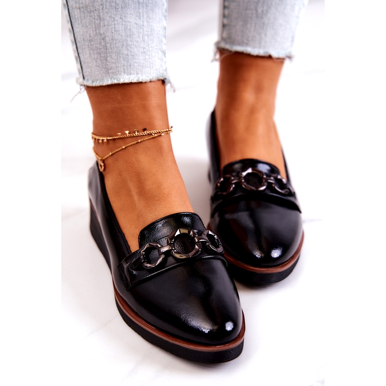 Vinceza Scarpe con zeppa in vernice nera Melodies nero 4