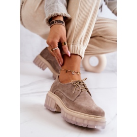Mocassini alla moda in pelle scamosciata beige Lauriss 1