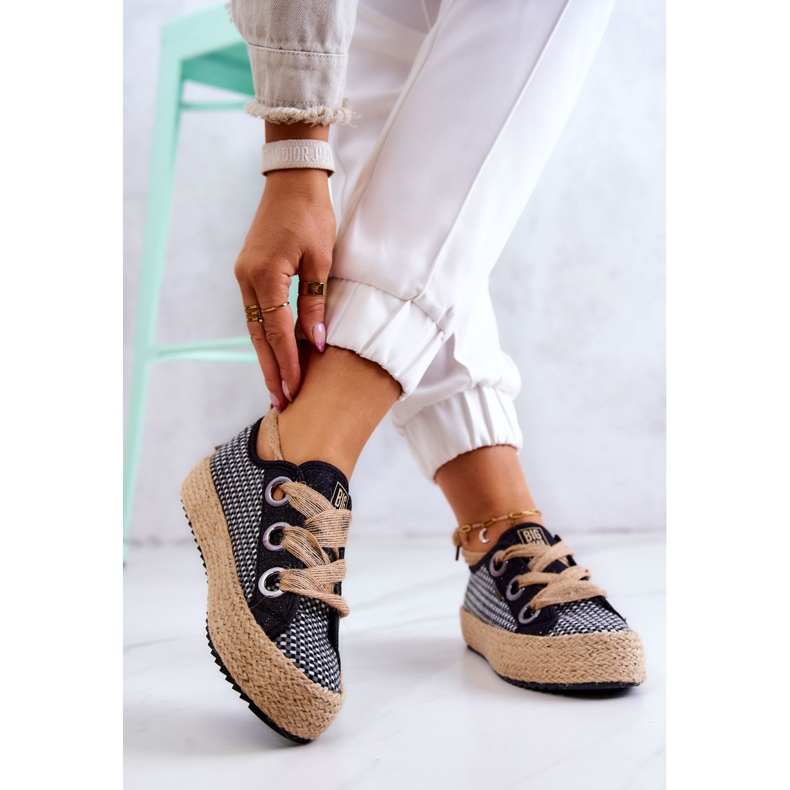 Sneakers Intrecciate da Donna Big Star JJ274393 Nere beige nero 2