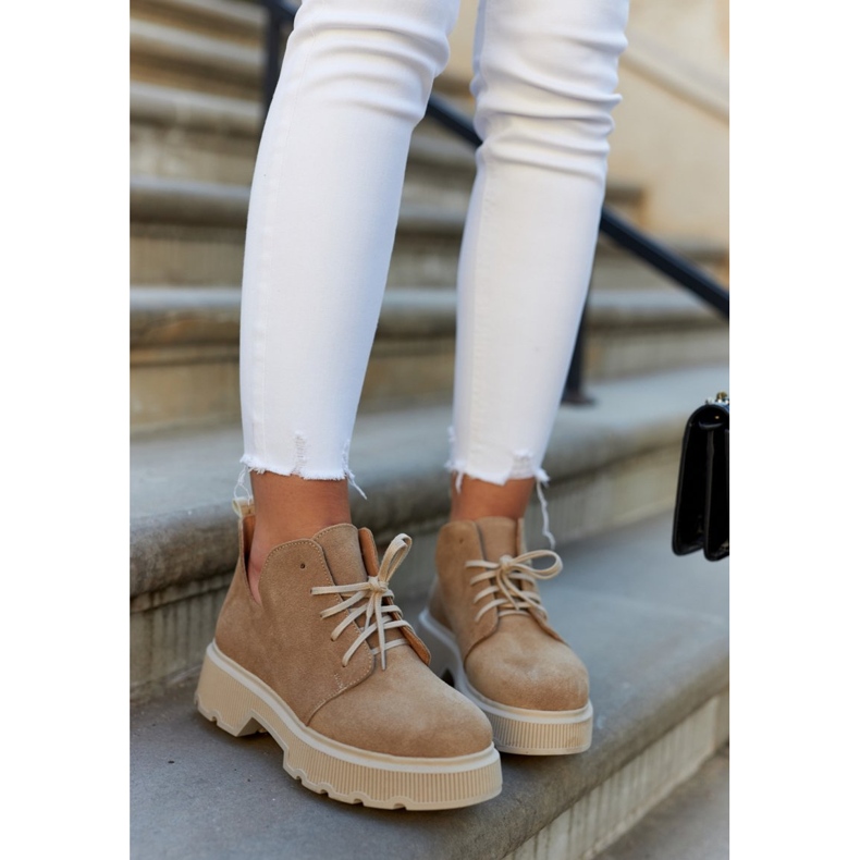 Scarpe Sulla massiccia Suola Nicole 2701/060 Beige 2