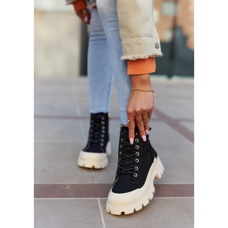 S.Barski Sneakers da donna Stivali Larina neri nero 2