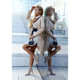 S.Barski Stivaletti da donna con un calzino tacco alto Beige Last Night 2