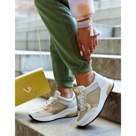 Vinceza Scarpe sportive alla moda Sneakers da donna bianche e oro Danielle bianco 1