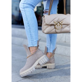 Stivaletti in pelle scamosciata alla moda con un taglio beige Forget Me 2