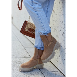 Stivaletti in pelle scamosciata alla moda con un taglio cammello Forget Me marrone 1