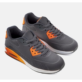 Sneakers grigie con inserti Lenard fluo arancia grigio 1