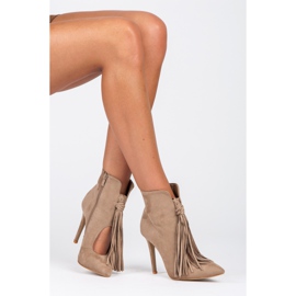 Comer Stivali alla moda con frange marrone 2