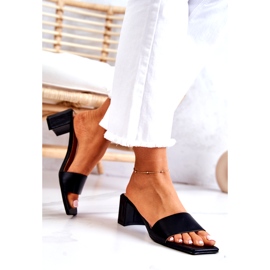 FJ1 Sandali Netty In Pelle Nera Sul Tallone nero 3