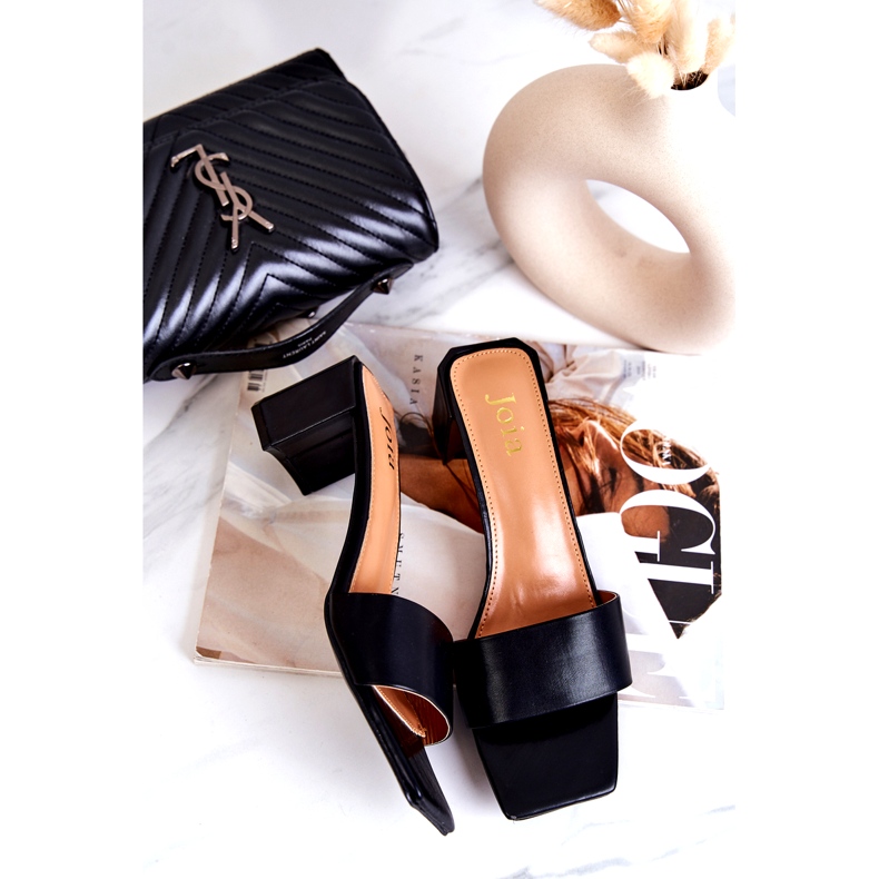 FJ1 Sandali Netty In Pelle Nera Sul Tallone nero 4