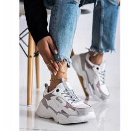 Sneakers da donna Big Star HH274255 beige bianco 3