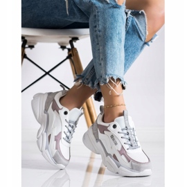 Sneakers da donna Big Star HH274255 beige bianco 2
