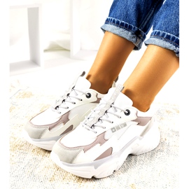 Sneakers da donna Big Star HH274255 beige bianca 1