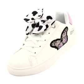 Sneakers sportive bianche con fiocco e farfalla American Club ES64 bianca 4