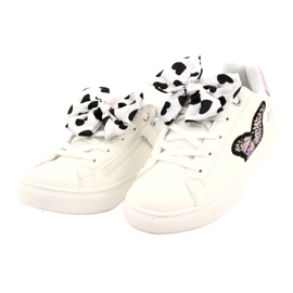 Sneakers sportive bianche con fiocco e farfalla American Club ES64 bianco 2