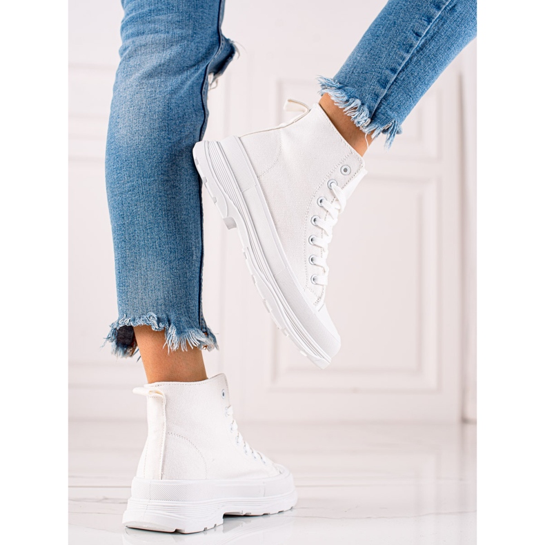 TRENDI Sneakers alte bianche bianco 1