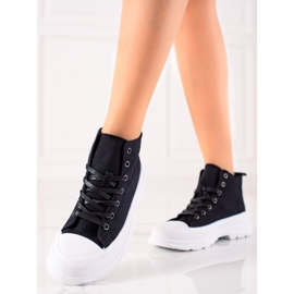 TRENDI Sneakers in tessuto nero 1