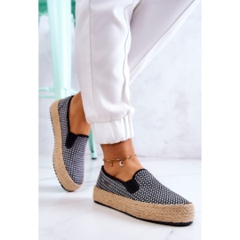 Sneakers Intrecciate Da Donna Slip On Big Star JJ274395 Nere bianco nero 2