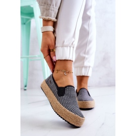 Sneakers Intrecciate Da Donna Slip On Big Star JJ274395 Nere bianco nero 1