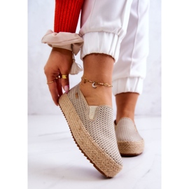 Sneakers Intrecciate Da Donna Slip On Big Star JJ274394 Beige 1