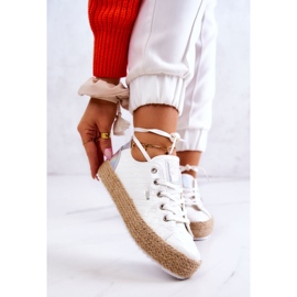 Espadrillas legate su una piattaforma intrecciata Big Star JJ274397 bianco 1