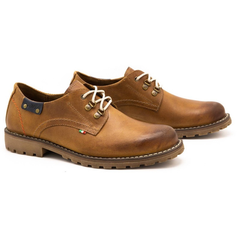 Olivier Scarpe da uomo 812MP stivaletti in pelle rossa marrone arancia 2