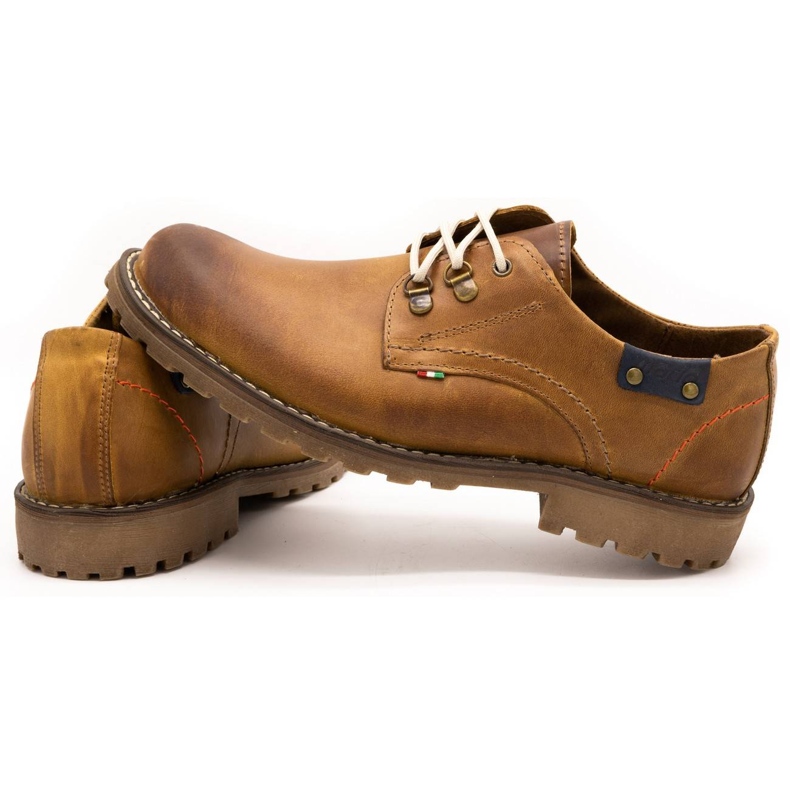 Olivier Scarpe da uomo 812MP stivaletti in pelle rossa marrone arancia 4