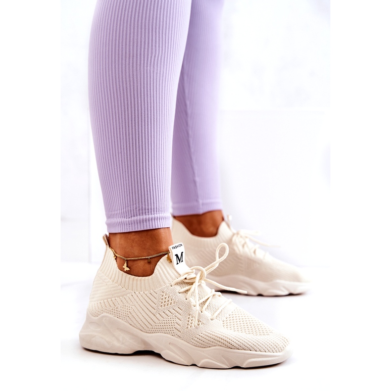 PS1 Scarpe Sportive Sneakers Tessuto Nolene beige chiaro 4
