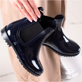 TRENDI Stivali da pioggia blu navy laccati 1