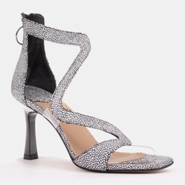 Marco Shoes Eleganti sandali Ava bianco nero 1