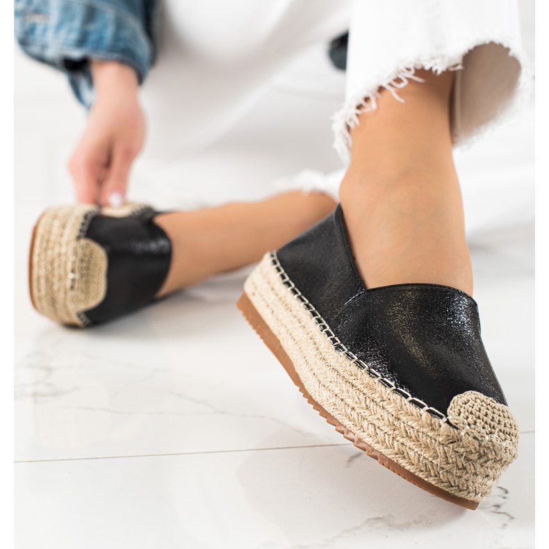 Clowse Espadrillas nere scintillanti nero 1