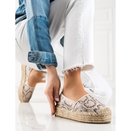 Bestelle Espadrillas Sulla Piattaforma Della Stampa Del Serpente beige 2