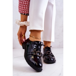S.Barski Scarpe laccate legate con ornamento Black Larosa nero 1
